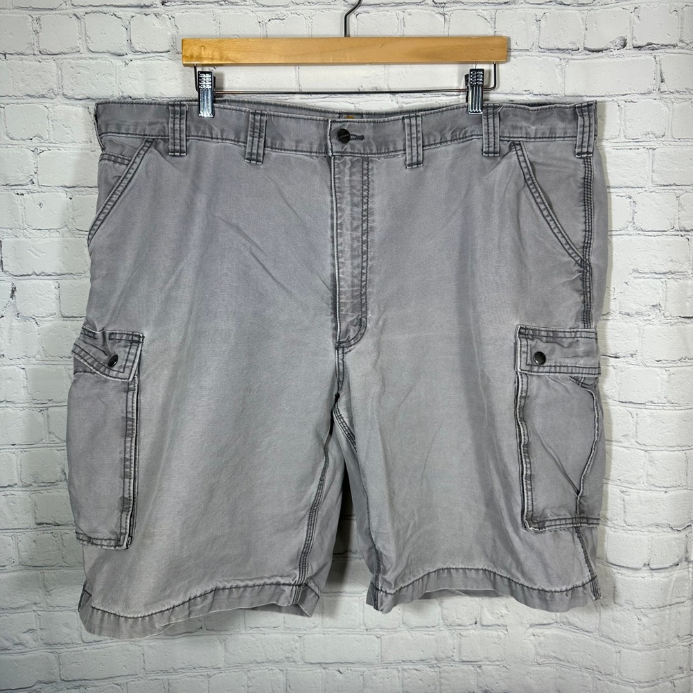 Carhartt Mens Gray Canvas Cargo Shorts Relaxed Fit Workwear Size 44